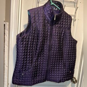 Great Northwest Indigo Purple Plum Quilted zip up Puffer Vest Womens Size 2X